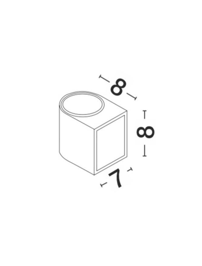 NER Compact Round Edge White Outdoor Wall Down Light - ID 10824