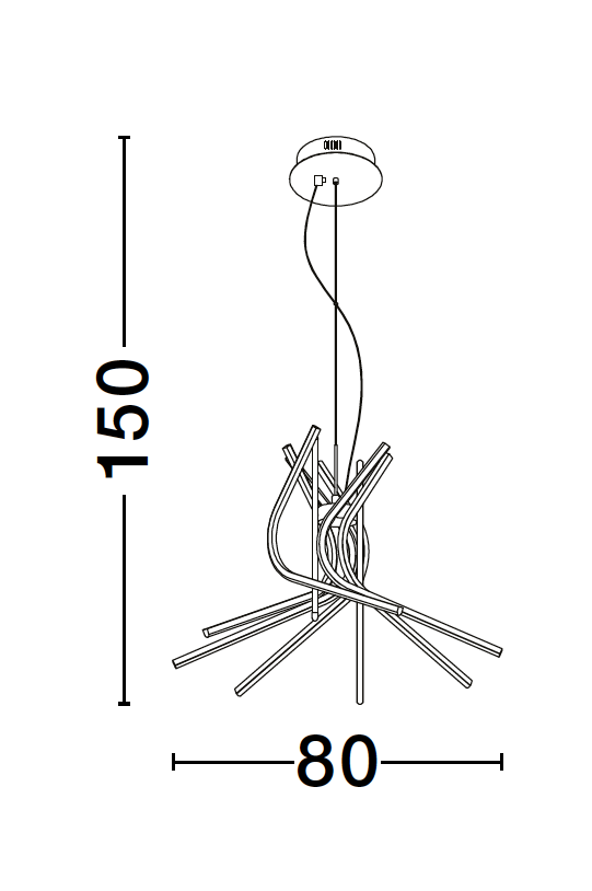 NOR Sandy Black Aluminium & Acrylic Tangle Pendant Large - ID 10193