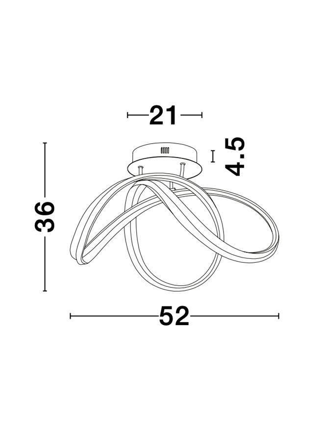 TRU Dimmable Sandy Black Aluminium & Acrylic Knot Ceiling Light - ID 10363
