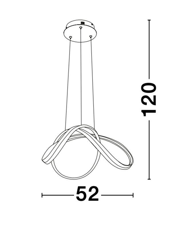 TRU Dimmable Sandy White Aluminium & Acrylic Knot Pendant - ID 10364