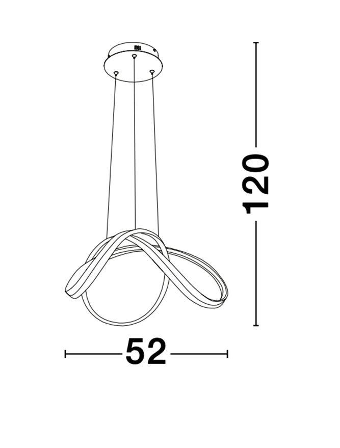 TRU Dimmable Sandy Black Aluminium & Acrylic Knot Pendant - ID 10365