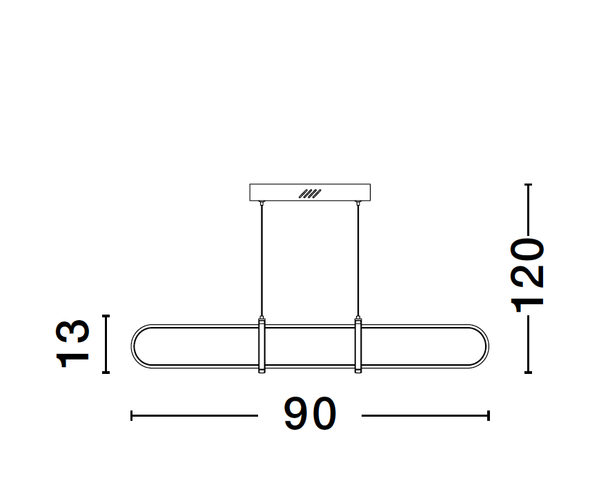 ART Matt Black Aluminium Ringed Oval Pendant - ID 10088