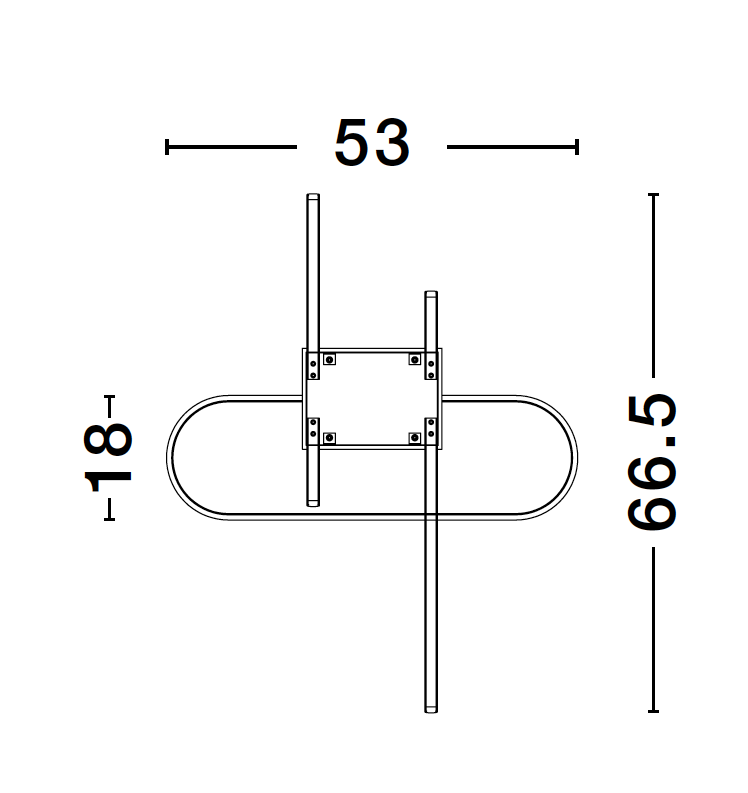 ART Matt Black Aluminium Tripple Oval Semi Flush Ceiling Light - ID 10089