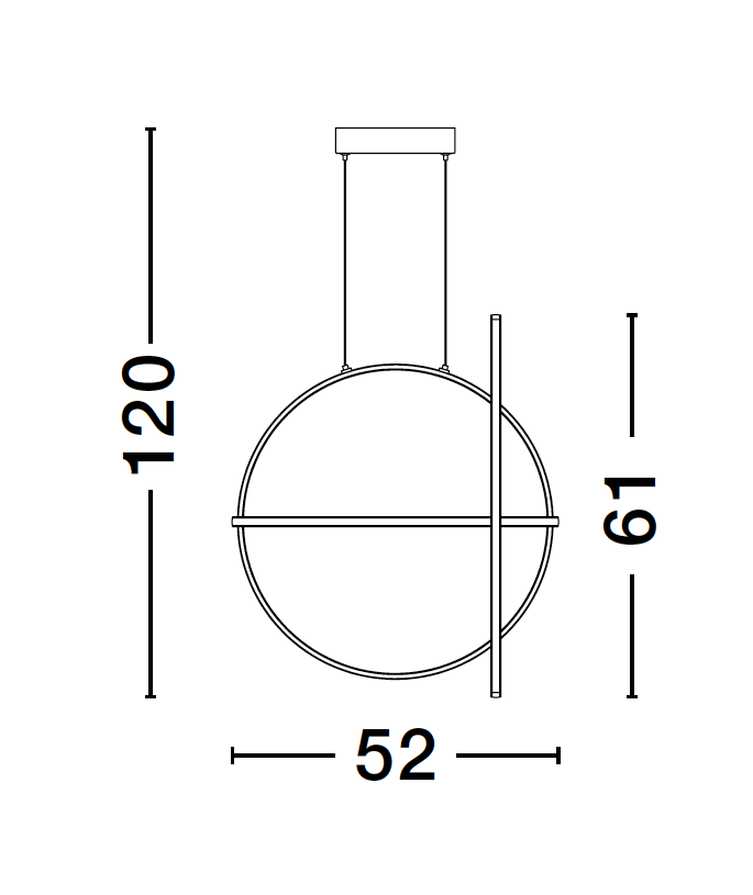 ART Gold Aluminium & Acrylic 3 Ring Pendant - ID 10091