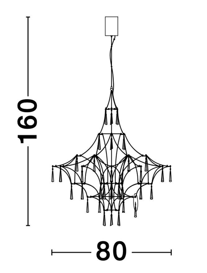 GOR Gold Wire Mesh LED Chandelier - ID 10060