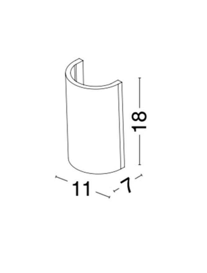 SAN Round Up & Down Light In White Gypsum - ID 10687