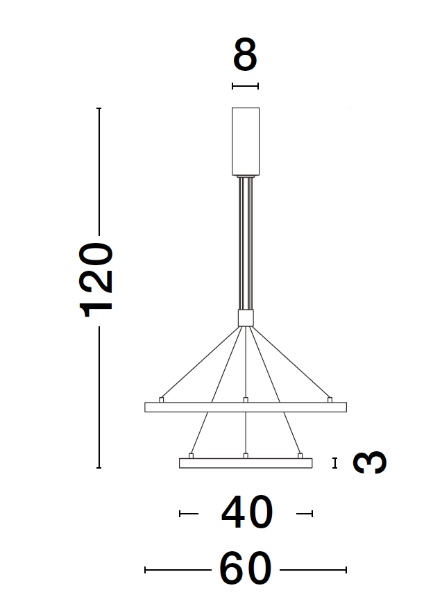 EMP Dimmable Brass Gold Aluminium & Acrylic Twin Ring Pendant - ID 10196