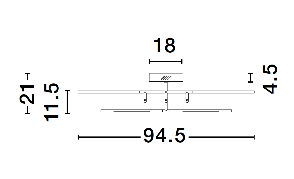 RAC Gold Metal & Acrylic Tubular 12 Lamp Adjustable Ceiling Light - ID 10104