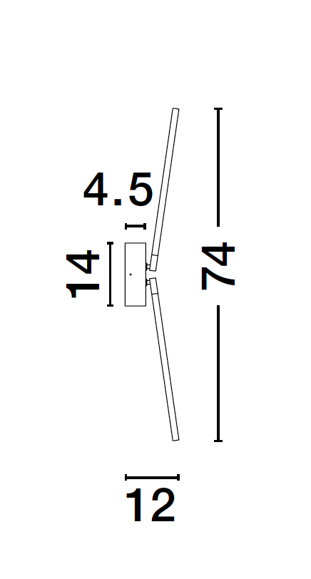 RAC Black Metal & Acrylic Tubular Adjustable Twin Wall Light - ID 10111