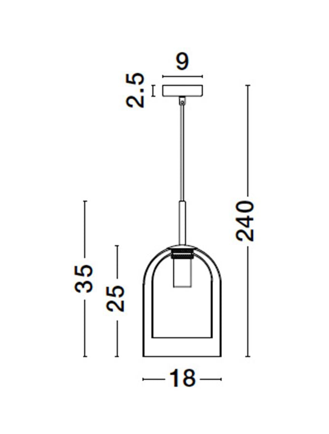 VEL Layered Smoked Glass & Black Metal Single Pendant - ID 11813