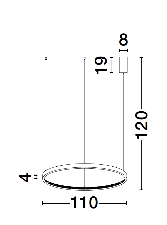 PRE Dimmable Gold & Acrylic Single Ring Pendant X-Large - ID 10068