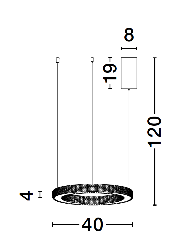 FIO Dimmable Gold & Acrylic Single Ring Pendant Small - ID 10069