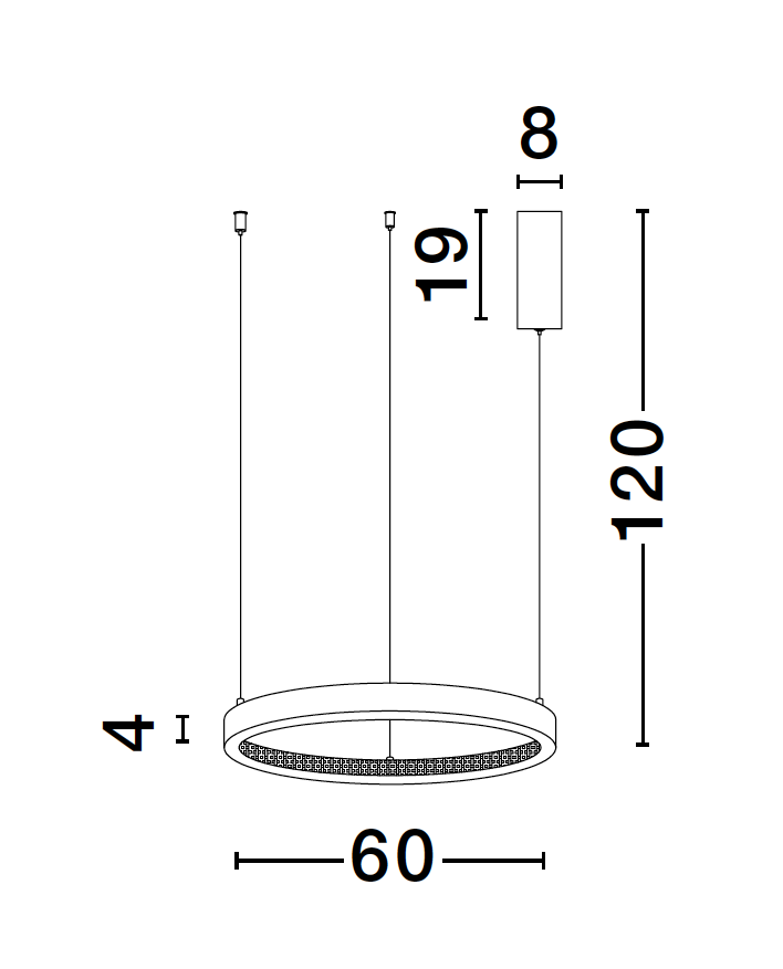 PRE Dimmable Gold & Acrylic Single Ring Pendant Medium - ID 10067