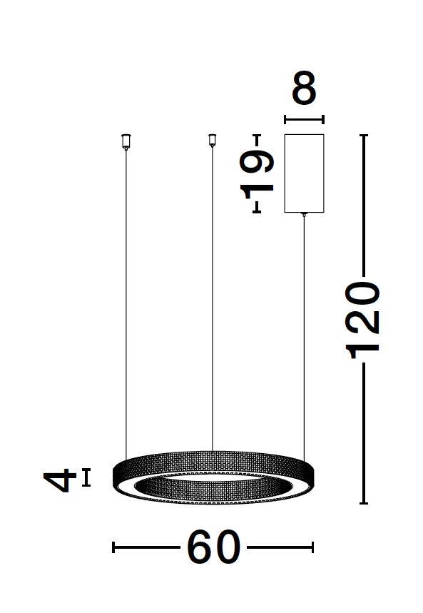 FIO Dimmable Gold & Acrylic Single Ring Pendant Medium - ID 10070