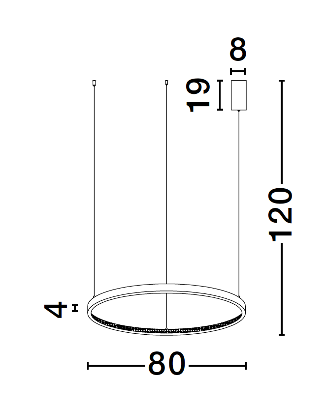 PRE Dimmable Gold & Acrylic Single Ring Pendant Large - ID 10066