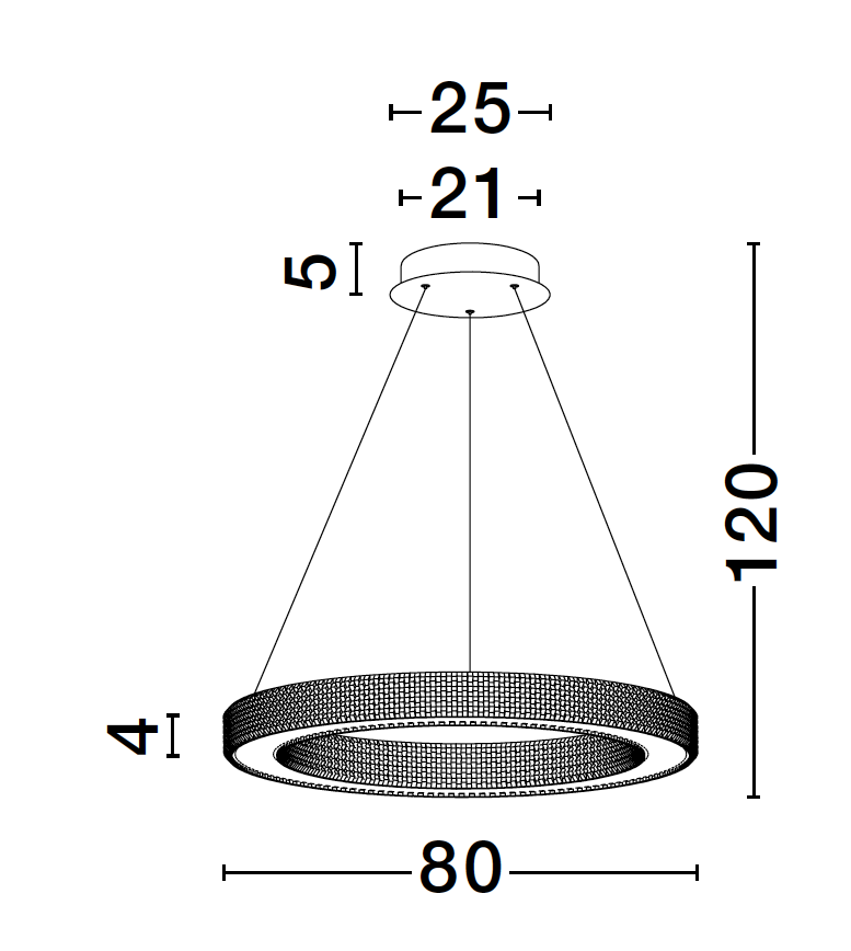 FIO Dimmable Gold & Acrylic Single Ring Pendant Large - ID 10071
