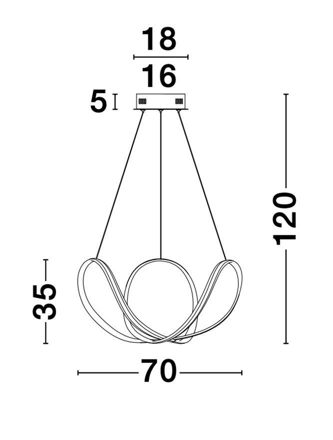 APU Dimmable Sandy White Aluminium & Acrylic Swirl Large Pendant - ID 10452