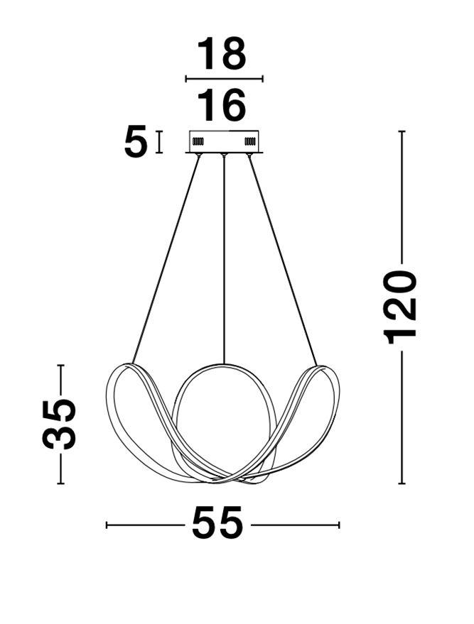 APU Dimmable Sandy White Aluminium & Acrylic Swirl Small Pendant - ID 10450