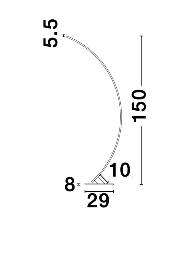 BRET Sandy Black Aluminium & Acrylic Edged Arched Floor Light - ID 10435