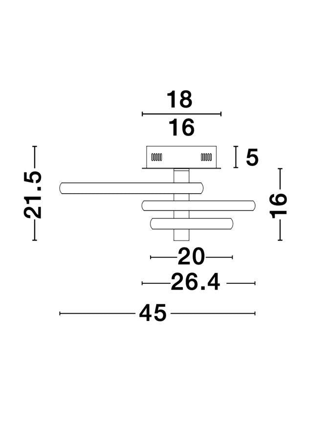EMI Sandy Black Aluminium & Acrylic Adjustable Ceiling Light - ID 10584