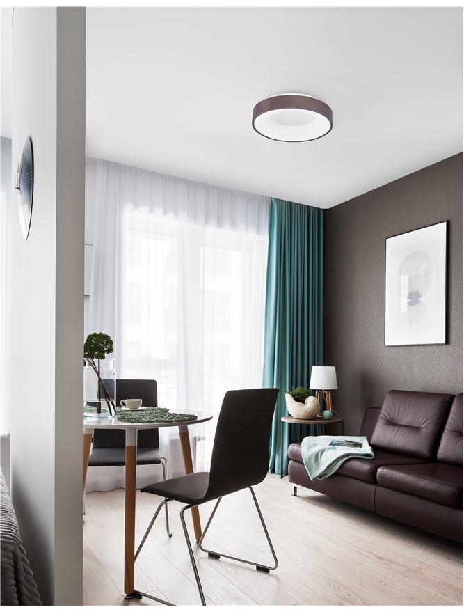 RAN Brushed Coffee Aluminium & Acrylic Dimmable Warm Light Ring Flush Small - ID 10614