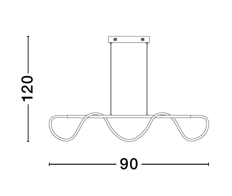 TIR Gold Aluminium & Acrylic Light Worm Linear Bar Pendant - ID 10096
