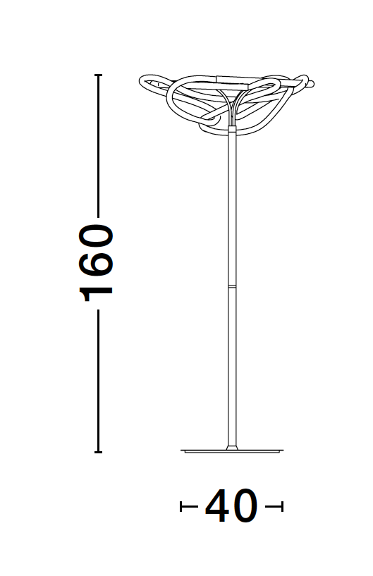 TIR Gold Aluminium & Acrylic Light Worm Floor Lamp - ID 10098