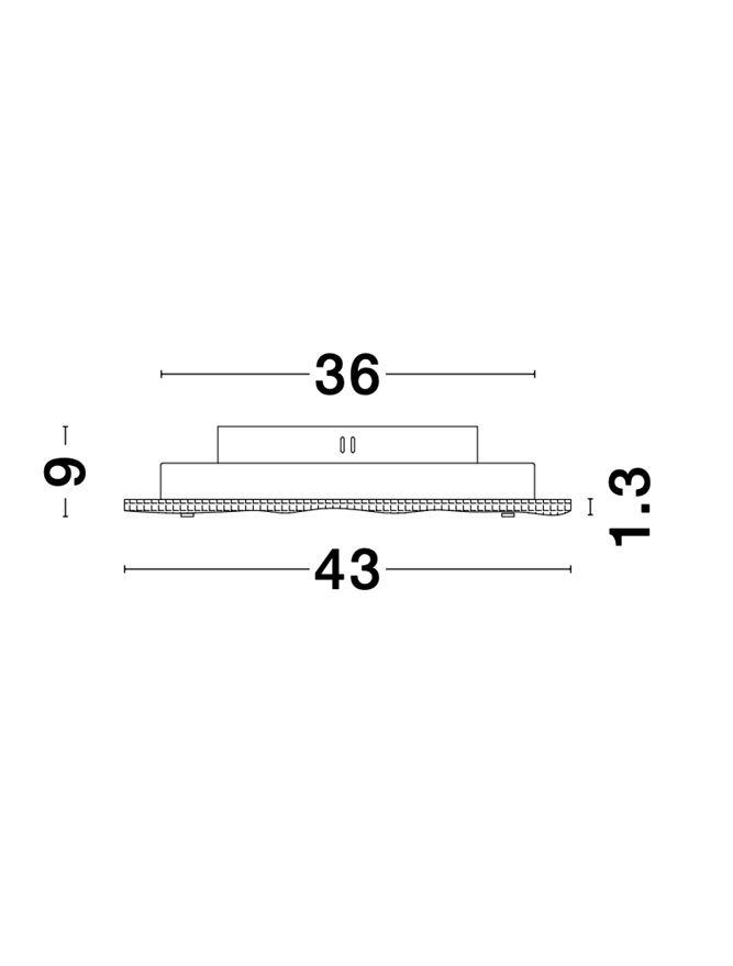 WIN Decorative Textured Glass Flush Medium Ceiling Light - ID 10622