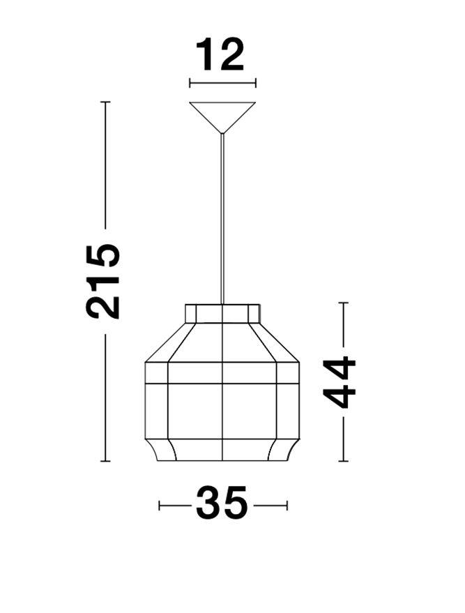 MIA Natural Ratan With Black Fabric Cable & Base Single Pendant - ID 10445