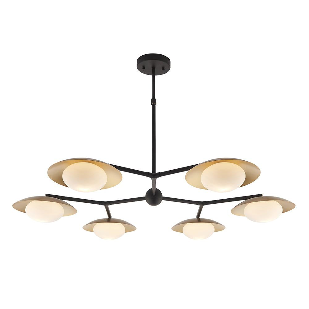 Opal Pebble Six Lamp Semi-Flush Adjustable Ceiling Light - ID 11014