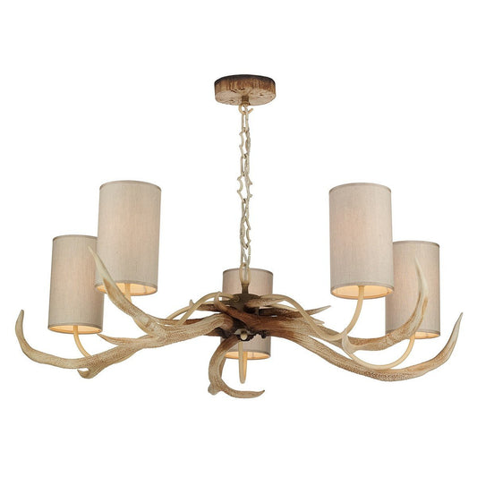 Antler Bleached 5 Lights Pendant Light - London Lighting - 1