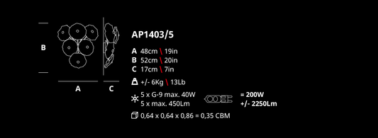 Serip Nenufar 5 Bespoke Wall Sconce - London Lighting - 2