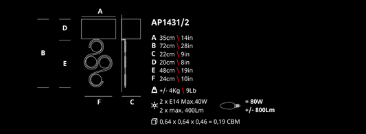 Serip Lines 2 Serpentine Bespoke Wall Sconce - London Lighting - 2