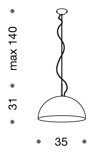 AMA Small 35cm Single Pendant - Colour Options