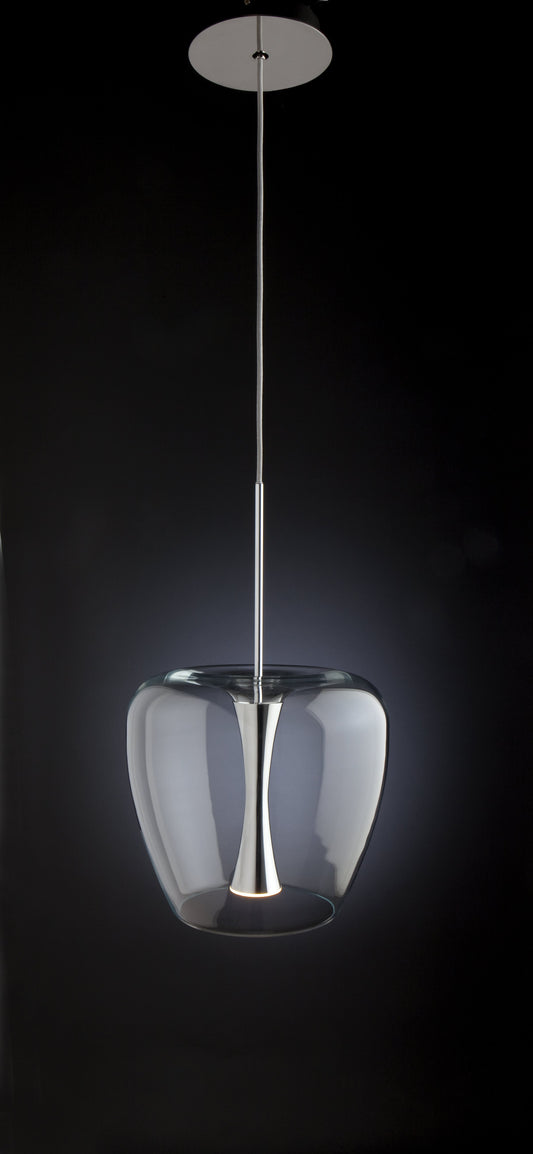 Quasar Apple Mood Suspension 30 Clear Glass Pendant Chrome - ID 8981
