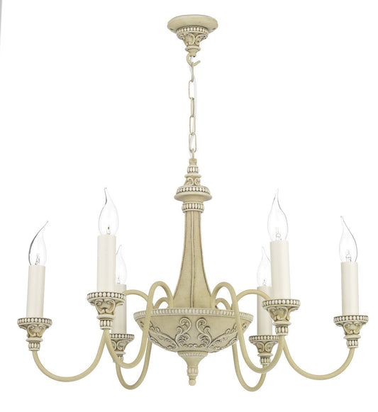 Bailey Cream 6 Lamp Chandelier - London Lighting - 1