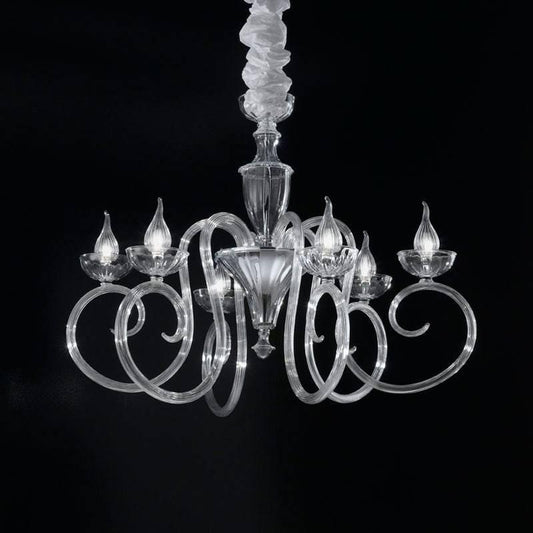 Baroque 6 Light Murano Glass Chandelier