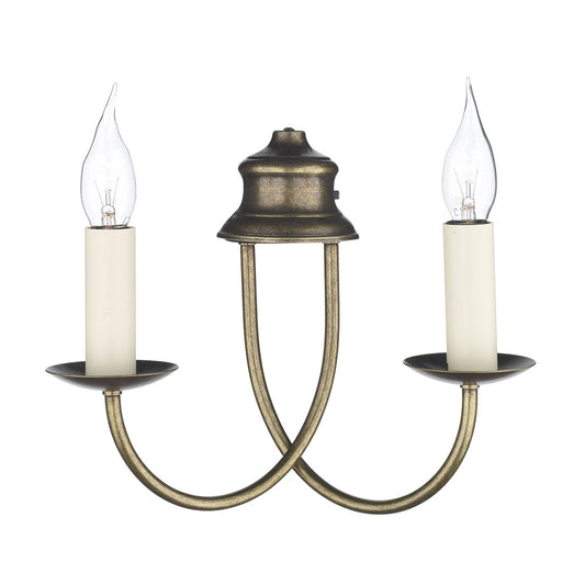 Harlington 2 Arm Wall Light In Aged Brass - ID 3525