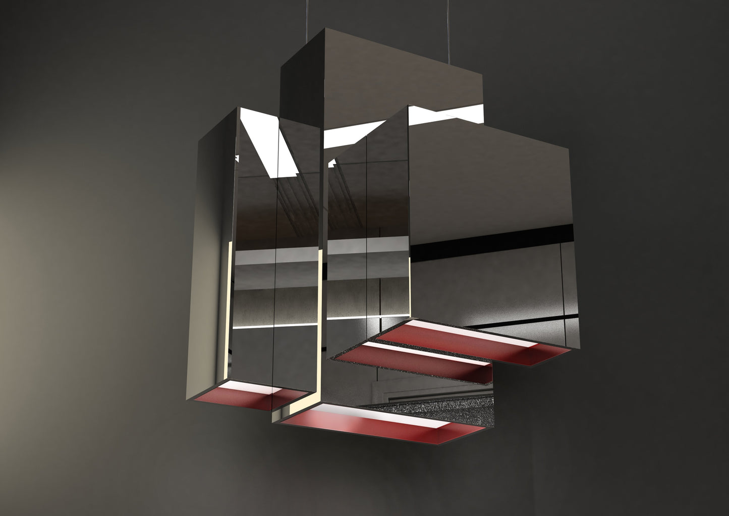 Quasar Blox Suspension Pendant In Polished Stainless Steel - ID 8995