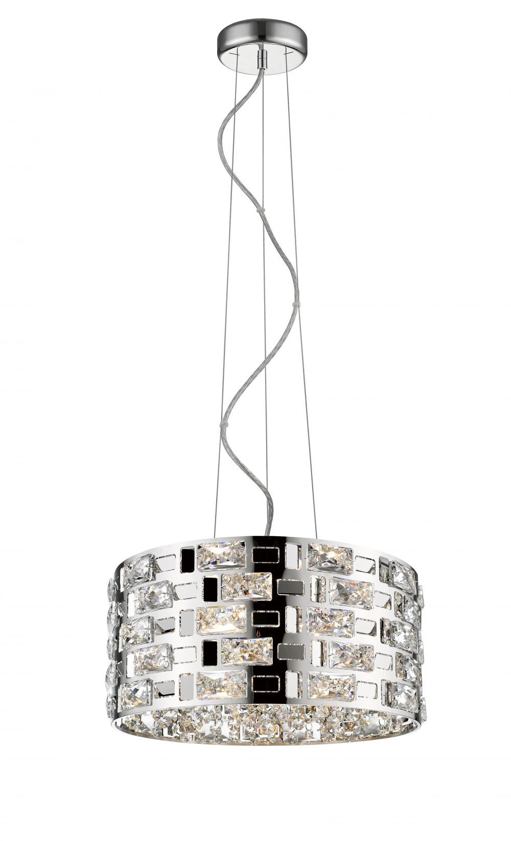 DIR C&C Chrome & Crystal Five Lamp Medium Suspension Pendant - ID 10528