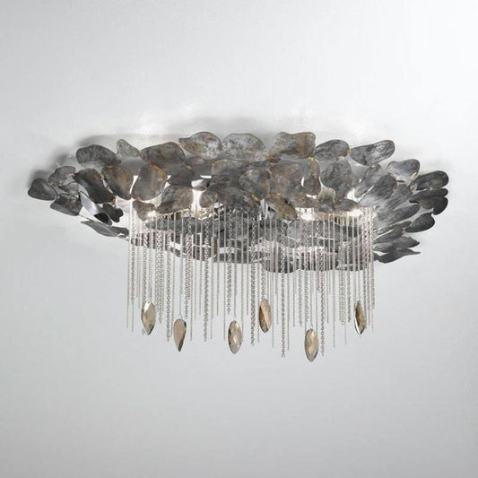 Corten Large Flush Ceiling Light 30cm drop, 74cm x 49cm wide