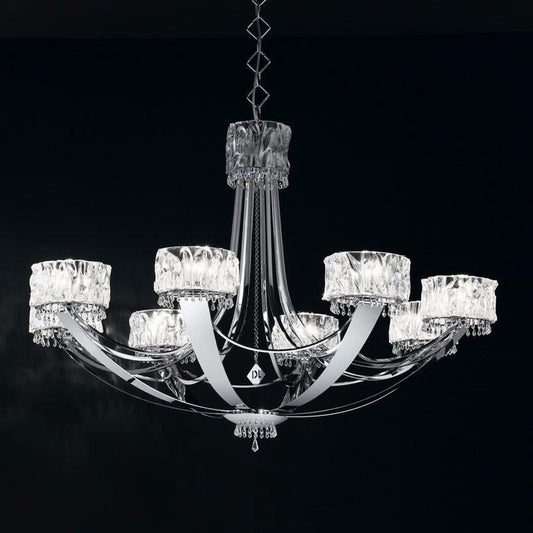Crystal Blade 8 Light Murano Glass Chandelier