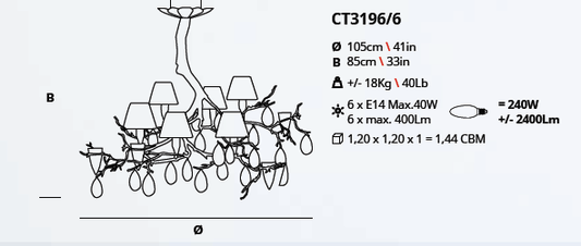 Serip Fascinium 6 Round Bespoke Chandelier - London Lighting - 2