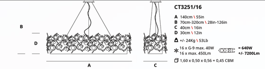 Serip Diamante 16 Lamp Bespoke Chandelier - London Lighting - 2