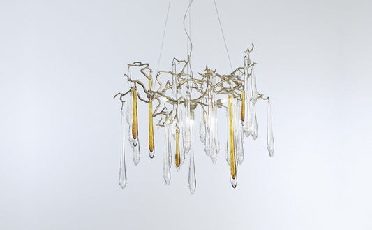 Serip Aqua 6 Lamp Organic Bespoke Chandelier - London Lighting - 1