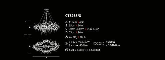 Serip Bijout 8 Lamp Bespoke Chandelier - London Lighting - 2