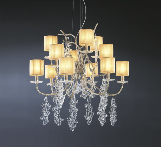 Serip Lines 12 Lamp Bespoke Chandelier - London Lighting - 1