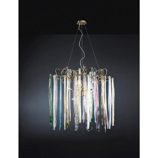 Serip Waterfall 10 Lamp Round Bespoke Chandelier - London Lighting - 1