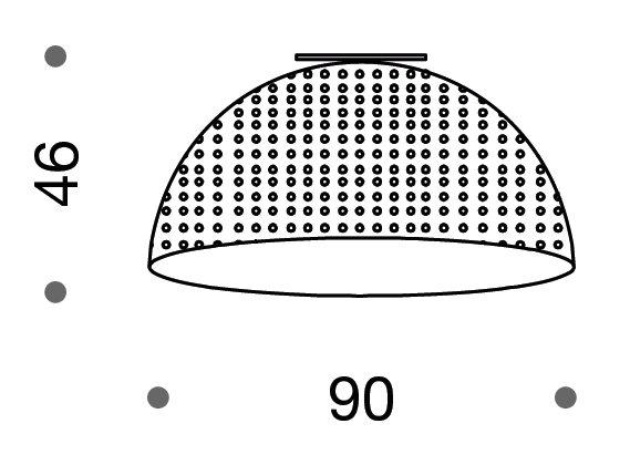 Capri 4 Light 90cm Diameter Dome Flush Ceiling Light