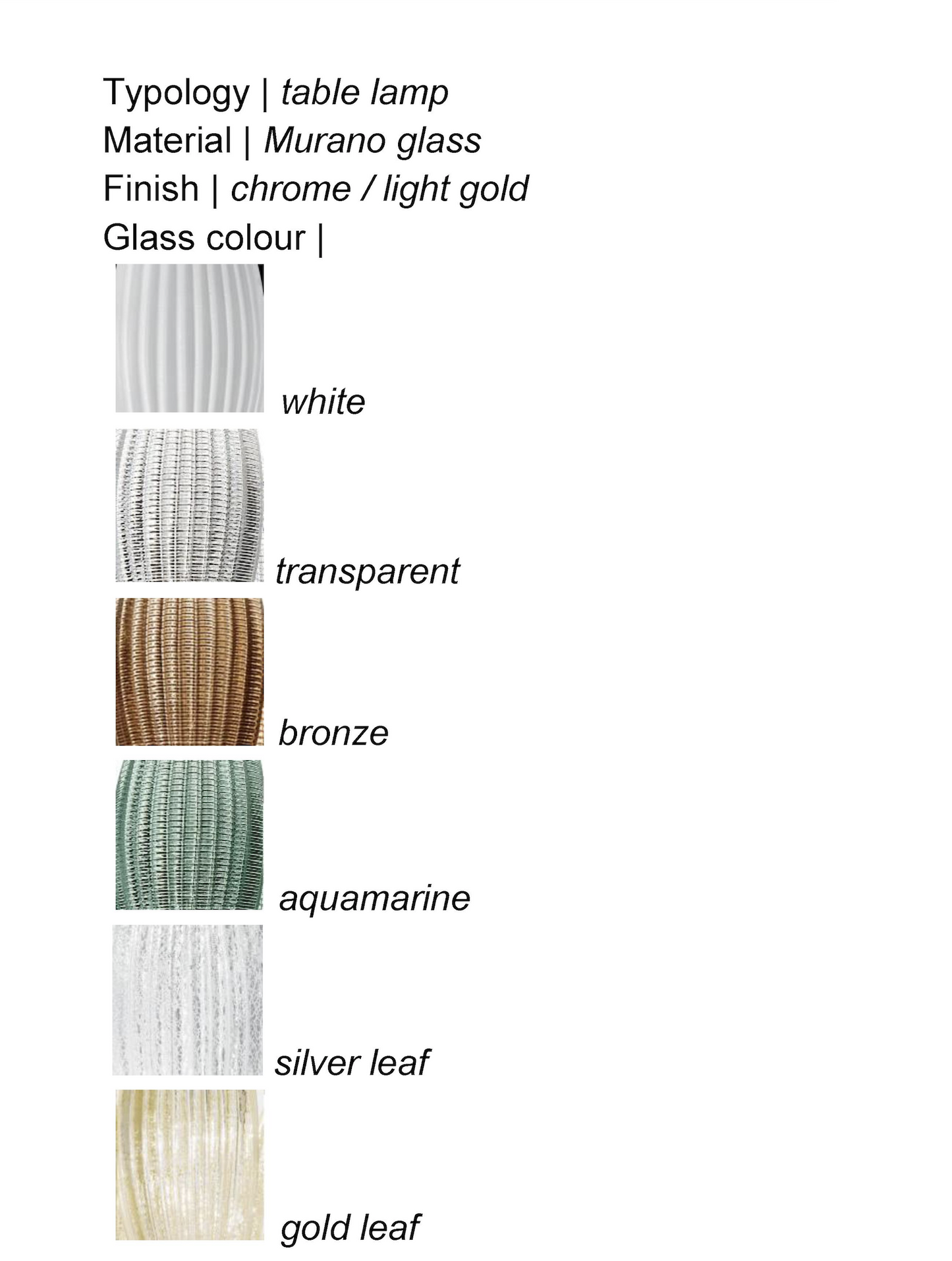 Paradise Murano Glass Table Lamp